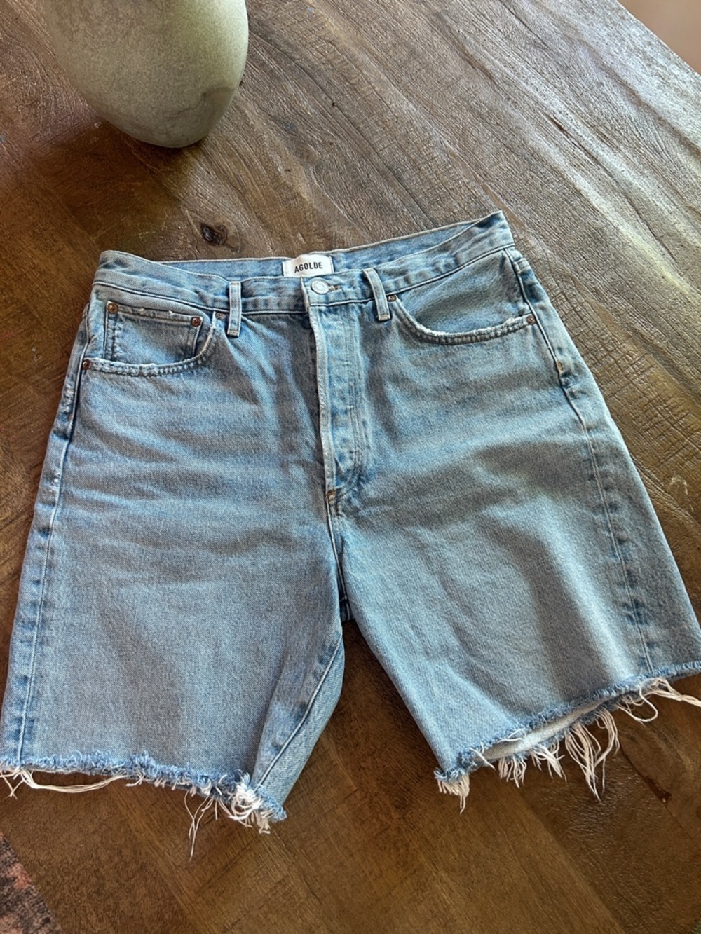 Agolde 90’s Frayed Hem Denim Shorts